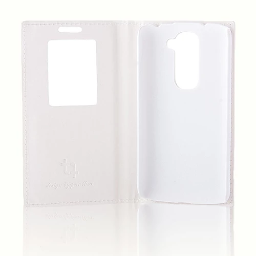 LG G2 Mini D610 Gizli Mıknatıslı Pencereli Premium Magnum Kılıf Beyaz - 2