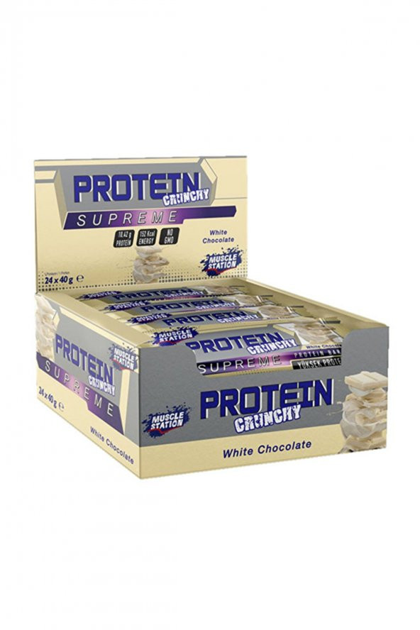 Musclestation Supreme Protein Crunchy White Chocolate 40 gr 24 Adet