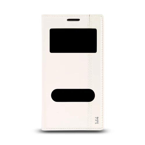Sony Xperia M4 Aqua Gizli Mıknatıslı Pencereli Magnum Kılıf Beyaz