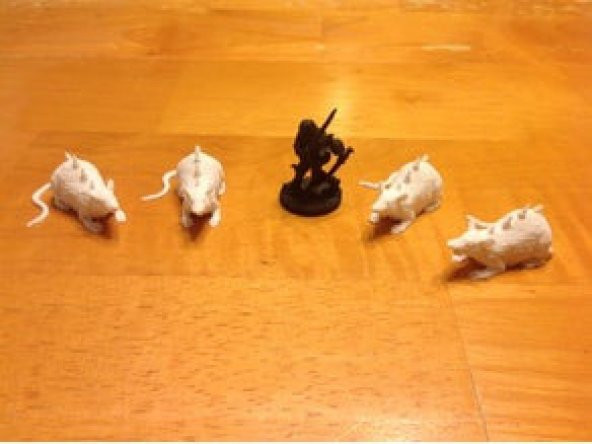 Dire Rat Minyatürü Tilescape Dungeons Critters Serisi Model Figür - 7