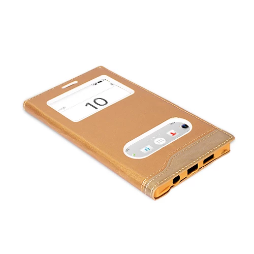 FitCase Dolce Sony Xperia Z5 Gizli Mıknatıslı Pencereli Kılıf Beyaz - 3