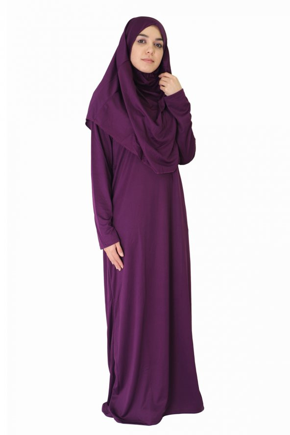 KOYU MÜRDÜM FERMUARSIZ NAMAZ ELBİSESİ - 3