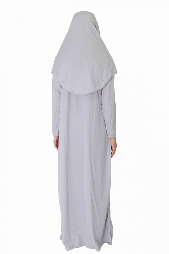 AÇIK GRİ FERMUARSIZ NAMAZ ELBİSESİ - 3
