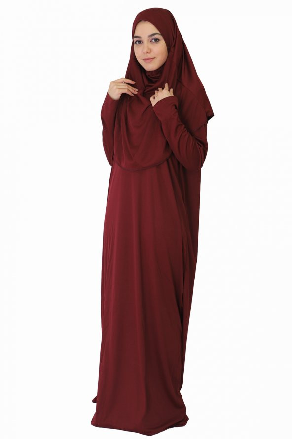 BORDO FERMUARSIZ NAMAZ ELBİSESİ - 2