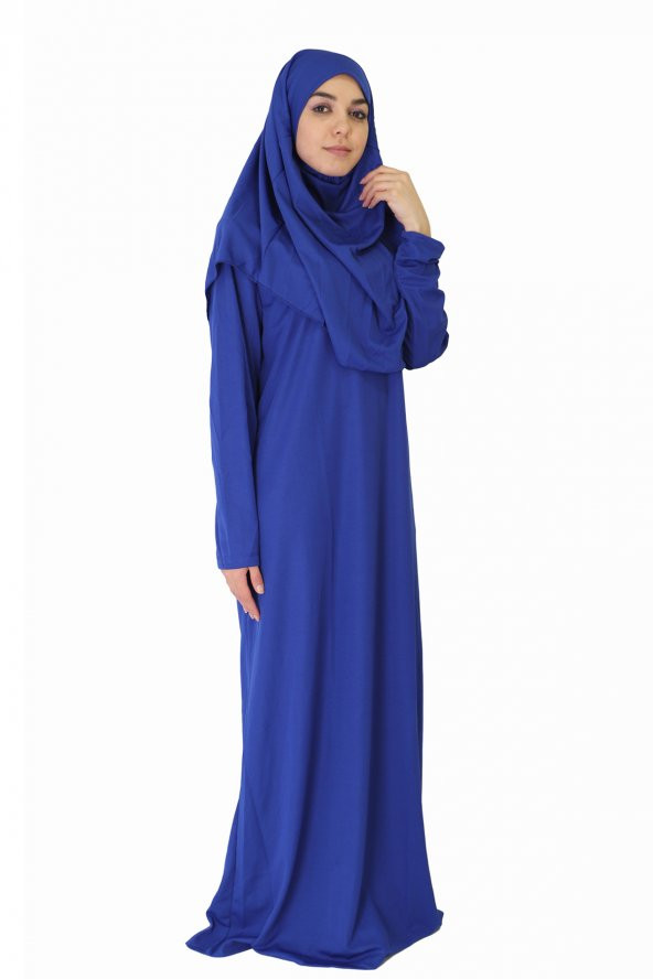 KOYU MAVİ FERMUARSIZ NAMAZ ELBİSESİ - 3