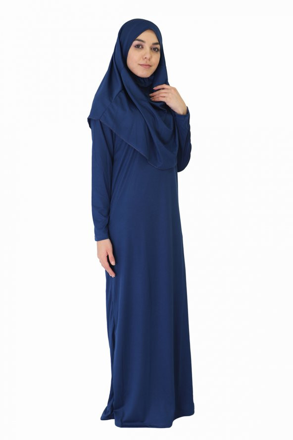 AÇIK LACİVERT FERMUARSIZ NAMAZ ELBİSESİ - 3