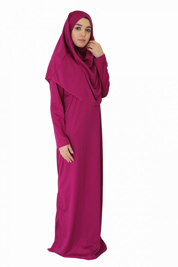 AÇIK MOR FERMUARSIZ NAMAZ ELBİSESİ - 3