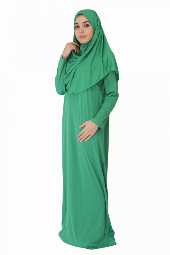 AÇIK YEŞİL FERMUARSIZ NAMAZ ELBİSESİ - 3