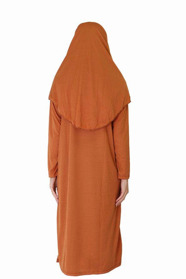 AÇIK KİREMİT FERMUARSIZ NAMAZ ELBİSESİ - 4