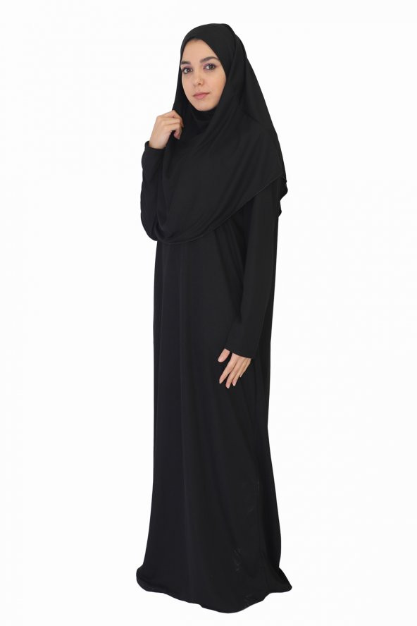 SİYAH FERMUARSIZ NAMAZ ELBİSESİ - 2