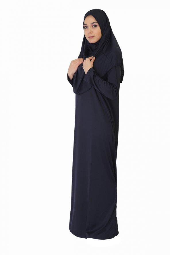 LACİVERT FERMUARSIZ NAMAZ ELBİSESİ - 2