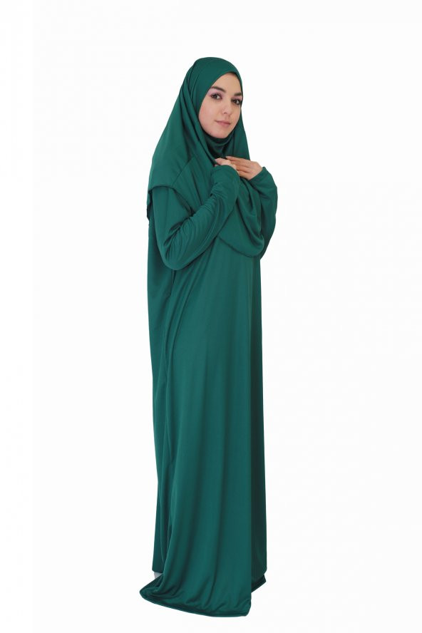 KABE YEŞİLİ FERMUARSIZ NAMAZ ELBİSESİ - 3