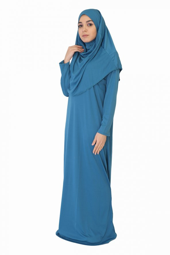 İNDİGO FERMUARSIZ NAMAZ ELBİSESİ - 2