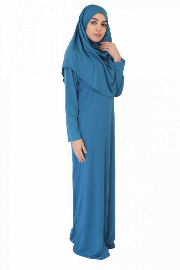 İNDİGO FERMUARSIZ NAMAZ ELBİSESİ - 3