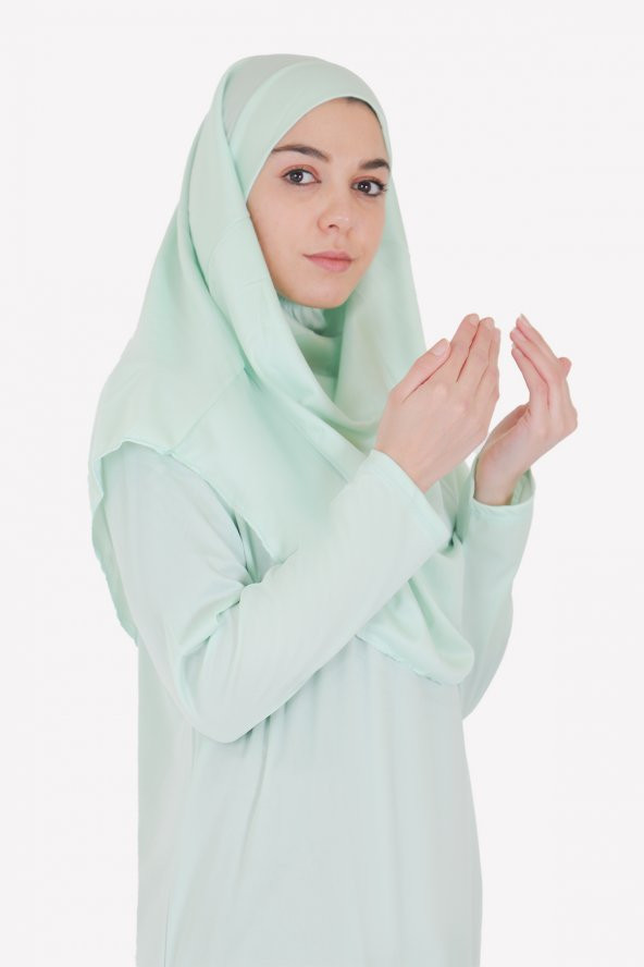 SU YEŞİLİ FERMUARSIZ NAMAZ ELBİSESİ - 3