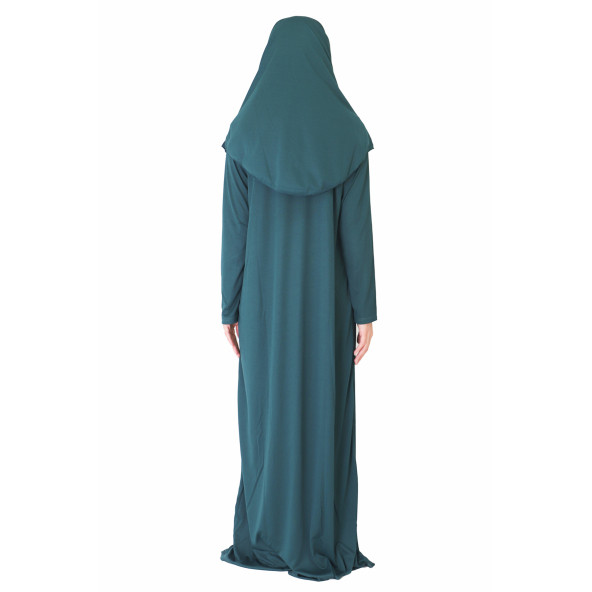 ZÜMRÜT YEŞİL FERMUARLI NAMAZ ELBİSESİ - 3