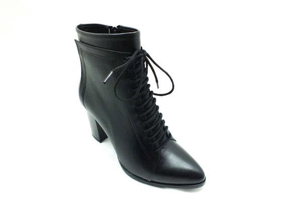 Marine Shoes Sivri Burunlu Topuklu Kadın Botu Siyah 86 5007 - 2