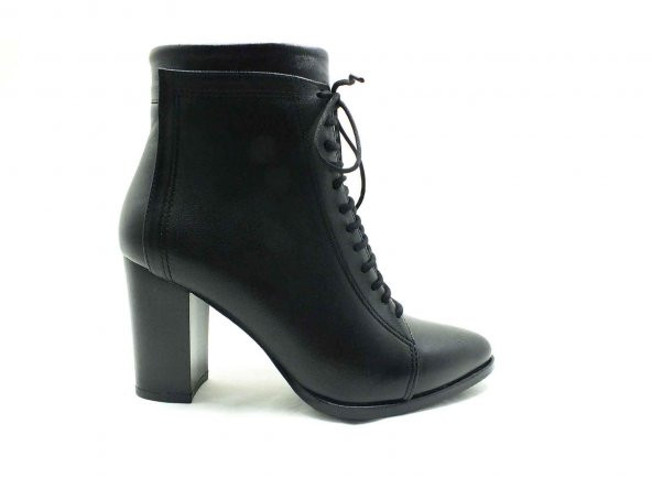 Marine Shoes Sivri Burunlu Topuklu Kadın Botu Siyah 86 5007