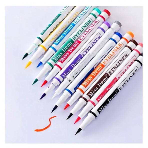 MST COSMETİC 12 Renk Pen Eyeliner Seti - 2