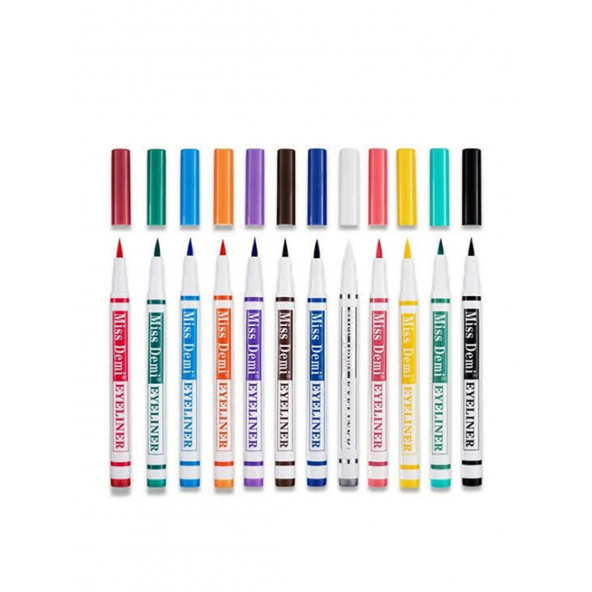 MST COSMETİC 12 Renk Pen Eyeliner Seti - 3