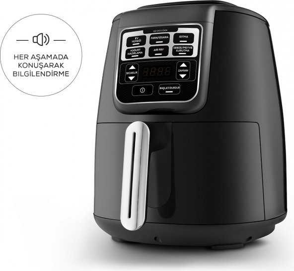 Karaca Air Pro Cook Xl 2 In 1 Konuşan Airfryer Black Chrome - 1