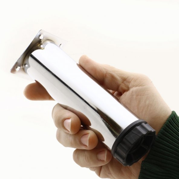 Akça Ayarlanabilir Mobilya Kanepe Koltuk Baza Yükseltme Yükseltici Ayağı Metal Ayakları 15 Cm Krom - 5
