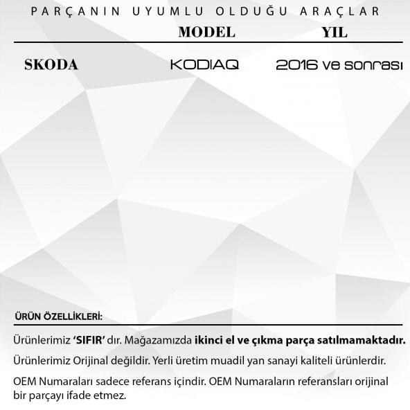 Skoda Kodıaq için Ayna Kovan Altı Sağ-Sol - 2
