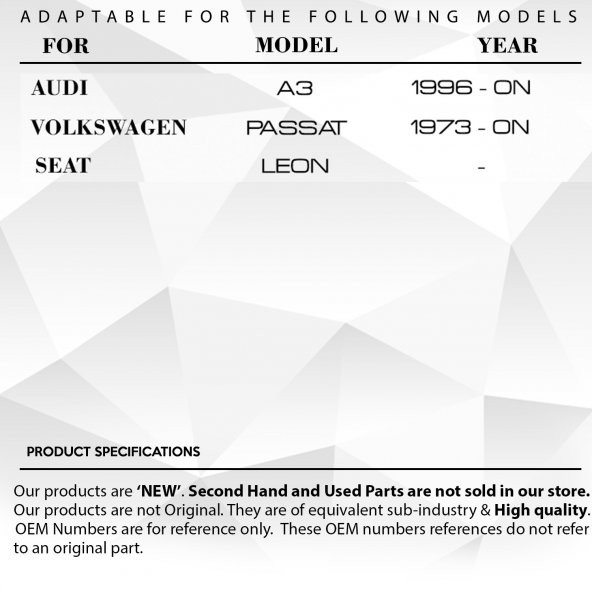 Audi A3, Volkswagen Passat, Seat Leon için Ayna Kovanı - 8