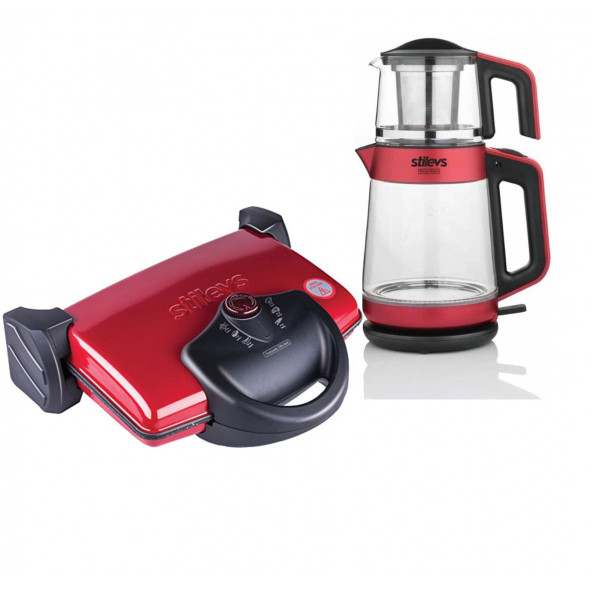 stilevs biçay glass çay makinesi ve stilevs tost zade ikili özel set