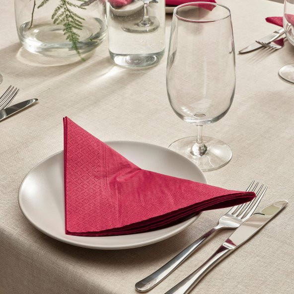 Servis Peçete IKEA 40x40 cm 50 Adet  Bordo  Renkli Peçete ıkea Meridyendukkan - 2