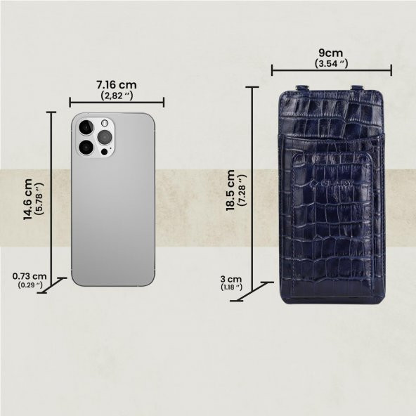 Glary GL200DB 1.Sınıf Kalite Hakiki Deri Portmone Unisex Boyun Askılı Pasaport ve Telefon Cüzdanı-Lacivert - 4