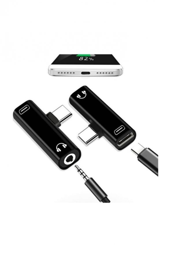 Type C To 3.5mm Stereo Kulaklık Aux Şarj Çevirici Dönüştürücü Adaptör - 3