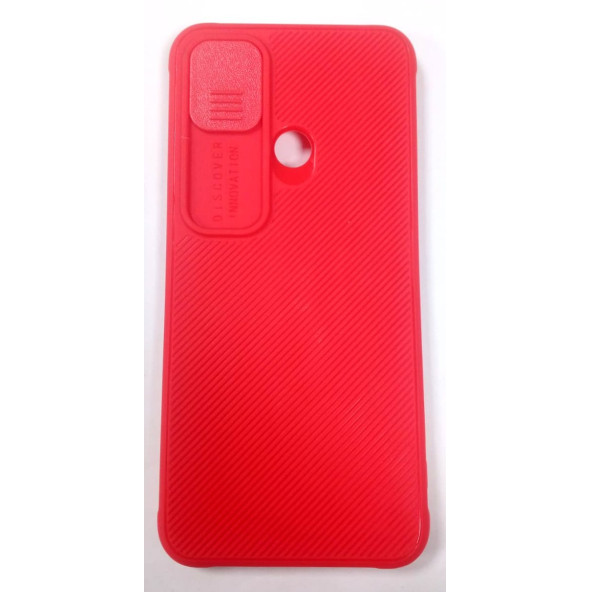 Xiaomi Redmi 9C Kamera Korumalı Sürgülü Yumuşak Slikon Kılıf Kırmızı - 1