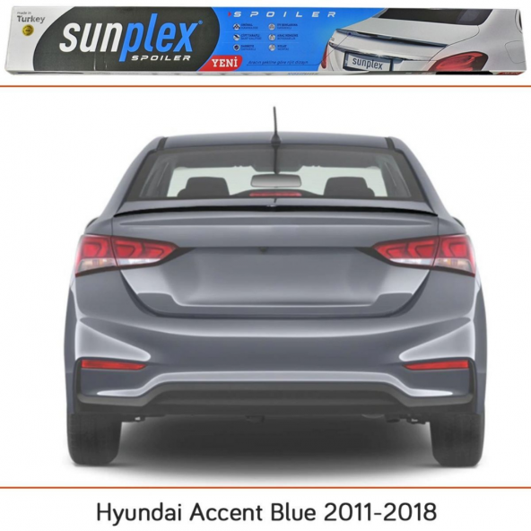 Sunplex Hyundai Accent Blue Bagaj Üstü Spoiler Piano Black 2011-2018 - Resim 6