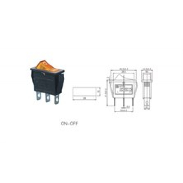 DAR IŞIKLI ANAHTAR ON-OFF 3P - 4