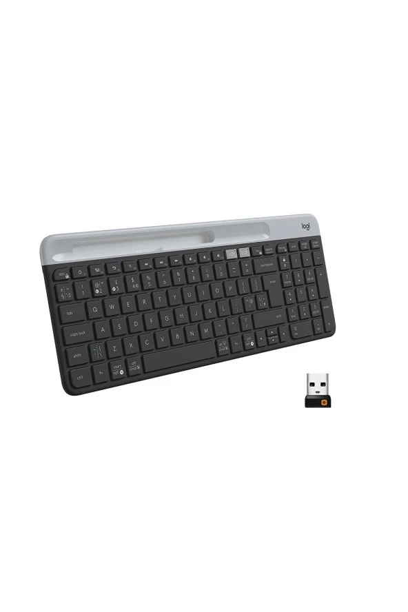 Logitech Slim Kablosuz Gri Bluetooth & Usb Q Türkçe Klavye Bluetooth - Resim 5