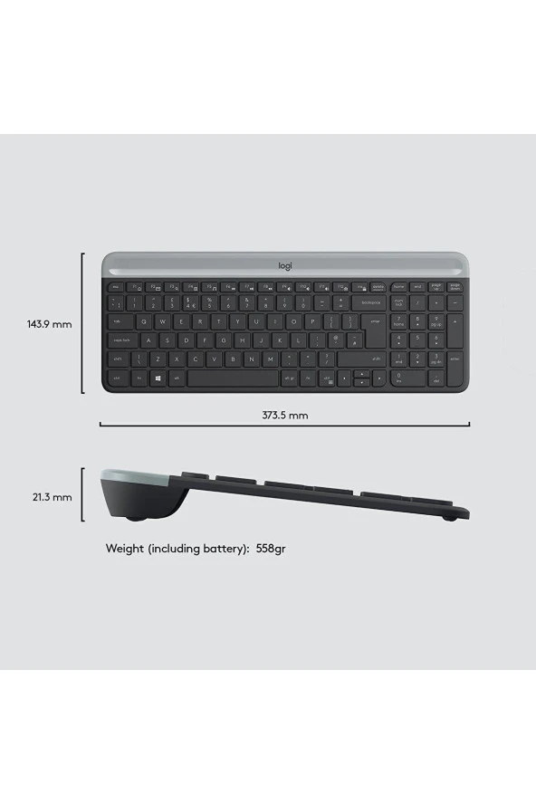 Logitech Slim Kablosuz Gri Bluetooth & Usb Q Türkçe Klavye Bluetooth - Resim 7
