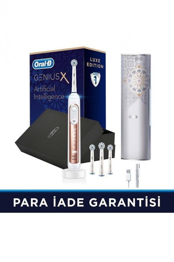 Oral-B Genius X AI Art of Brushing RoseGold Şarj Edilebilir Diş Fırçası (4210201295655) - 1