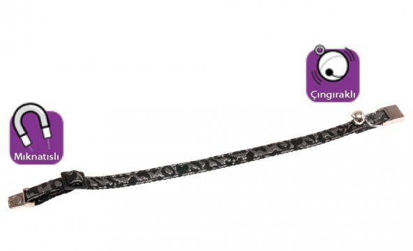 Karlie Siyah-Gümüş Manyetik Kedi Tasması 30 Cm