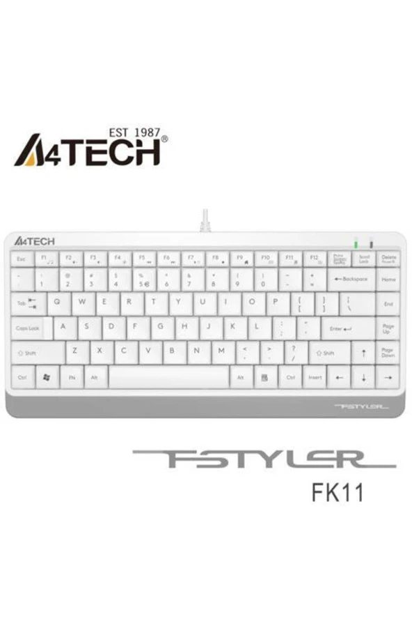 A4 Tech Q Usb Kablolu Mm Mini Klavye Beyaz