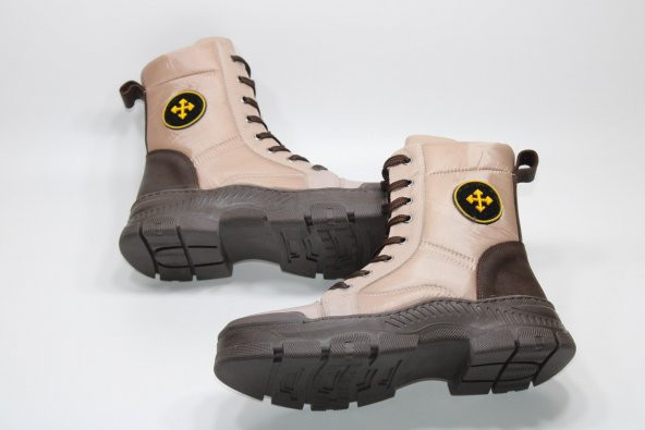 CASSO HAKİKİ DERİ KAYMAZ KAUÇUK TABAN BAĞCIKLI FERMUARLI KADIN KARBOTU - 3