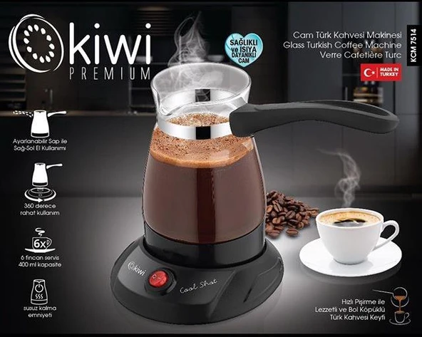 KCM-7514 Cam Türk Kahvesi Makinası-Elekrikli Cezve - 4