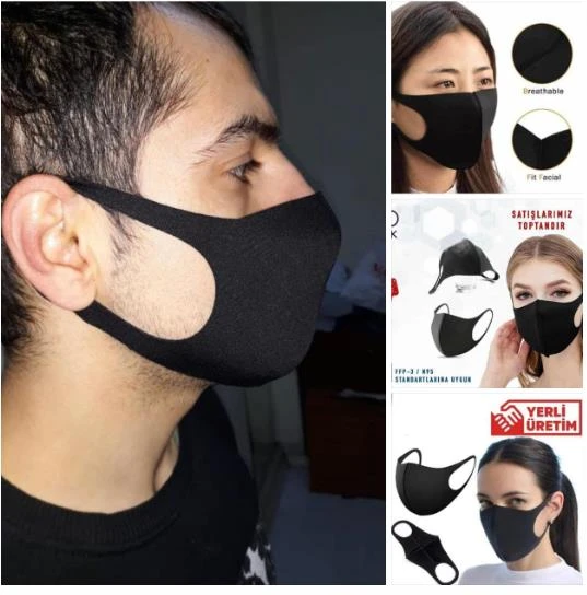 Yıkanabilir Nano Siyah Koruyucu Yüz Ağız Maskesi - 5