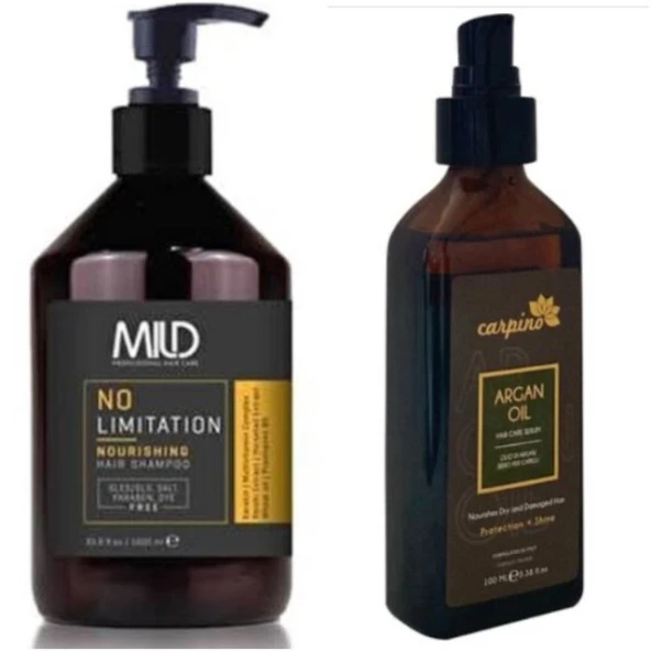 Carpino Argan Oil 100ml& Mild No Limitation Nourshing Shampoo 1L