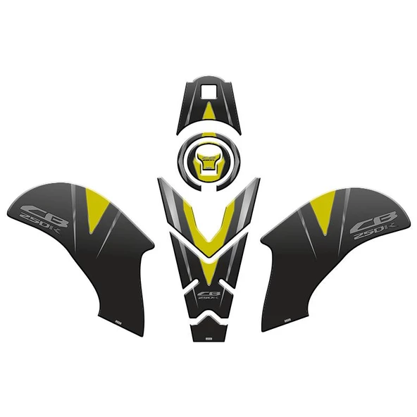 Honda Cb250R 2018 - 2024 Uyumlu Tank Pad Set 007 ürün görseli