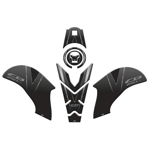 Honda Cb250R 2018 - 2024 Uyumlu Tank Pad Set 008 ürün görseli