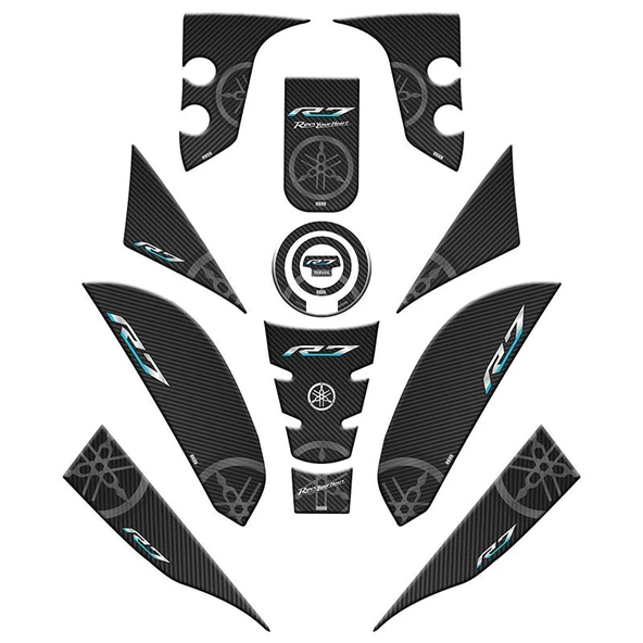 Yamaha R7 2021 - 2024 Uyumlu Full Tank Pad Set 001