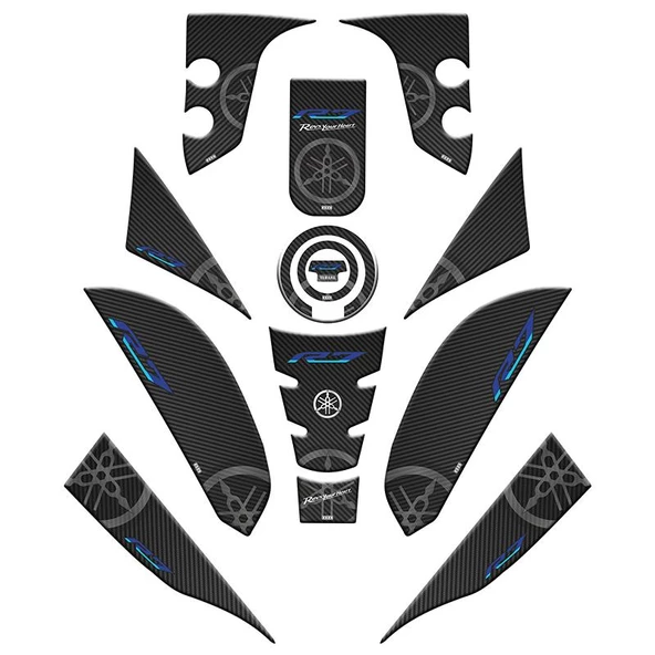 Yamaha R7 2021 - 2024 Uyumlu Full Tank Pad Set 002