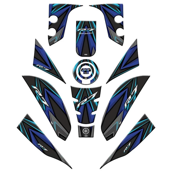 Yamaha R7 2021 - 2024 Uyumlu Full Tank Pad Set 004 ürün görseli