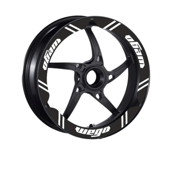 Tvs Wego 110 2012 - 2024 Uyumlu Siyah Geniş 1 Set Jant Şeridi ürün görseli